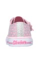 Skechers Tenisi roz cu argintiu si LED-uri Glitter Pop Fete