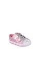 Skechers Tenisi roz cu argintiu si LED-uri Glitter Pop Fete