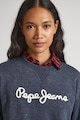 Pepe Jeans London Normál fazonú logós pulóver női