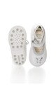 Geox Pantofi Mary Jane alb cu argintiu de piele Jodie Fete