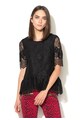 Juicy Couture Bluza neagra de dantela cu maneci scurte Femei