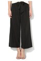 JUST CAVALLI Pantaloni crop negri cu croiala ampla si aspect stralucitor Femei