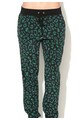 Juicy Couture Pantaloni negri de matase cu model verde Femei
