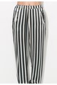 Zee Lane Collection Pantaloni matasosi negru cu alb in dungi Femei