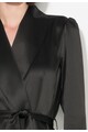 Zee Lane Collection Sacou lung de satin negru Femei