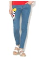 Love Moschino Jeansi conici albastru prafuit cu detaliu multicolor Femei