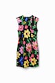 DESIGUAL Rochie mini cu croiala dreapta si imprimeu floral Femei