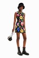 DESIGUAL Rochie mini cu croiala dreapta si imprimeu floral Femei