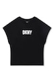 DKNY Tricou cu logo si strat exterior de plasa Fete