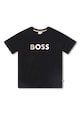 BOSS Kidswear Тениска с овално деколте и лого Момичета