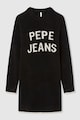 Pepe Jeans London Rochie-pulover cu imprimeu logo Fete