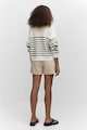 Mango Rizoni csíkos pulóver rövid cipzárral női