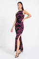 Only Rochie cu imprimeu abstract si slit lateral Femei