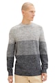 Tom Tailor Памучен пуловер с контрастен дизайн Мъже