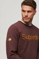 SUPERDRY Ovin Classic kerek nyakú pulóver domború logóval férfi