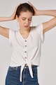 COLIN'S V-nyakú póló csomózott részlettel női
