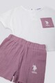 U.S. Polo Assn. Тениска с джоб и къс панталон, 2 части Момичета