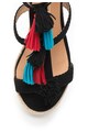 Buffalo Sandale wedge negre cu canafi multicolori Femei