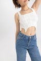 DeFacto Bordázott crop top női