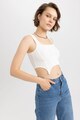 DeFacto Bordázott crop top női