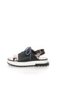 Diesel Sandale flatform gri hematit cu negru cu piele Sancyy Femei