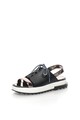 Diesel Sandale flatform gri hematit cu negru cu piele Sancyy Femei