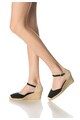 Oakoui Espadrile wedge negru cu bej Brittina Femei