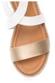 Oakoui Sandale flatform alb cu auriu Carla Femei