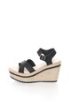 Oakoui Sandale wedge tip espadrile negre Clara Femei