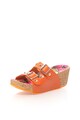 Oakoui Оранжеви сандали на скосена платформа Жени