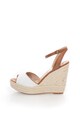 Pepe Jeans London Sandale wedge alb cu maro Walker Femei