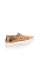 Zee Lane Pantofi slip-on roz prafuit cu auriu de piele si piele intoarsa Femei