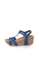 Zee Lane Sandale wedge albastre de piele nabuc Femei