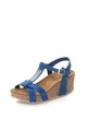 Zee Lane Sandale wedge albastre de piele nabuc Femei