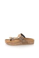 Zee Lane Papuci flip-flop maro taupe de piele nabuc Femei