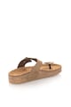 Zee Lane Papuci flip-flop maro taupe de piele nabuc Femei