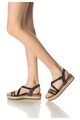 Oakoui Sandale wedge negre din material lucios si mat Bacardi Femei