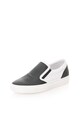 Zee Lane Pantofi slip-on negru cu alb de piele cu segmente texturate Barbati