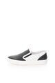 Zee Lane Pantofi slip-on negru cu alb de piele cu segmente texturate Barbati