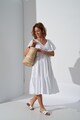 INNES Atelier V-nyakú fodros bővülő fazonú ruha női