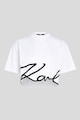 Karl Lagerfeld Laza fazonú crop póló logóval női