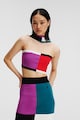 Karl Lagerfeld Плетен къс топ с цветен блок Жени