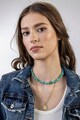 Emily Westwood Rozsdamentes acél nyaklánc gyöngyökkel és türkiz kövekkel női