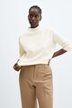 Mango Chimney egyszínű pulóver rövid gallérral női