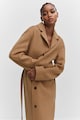 Mango Ranch gyapjútartalmú kabát hajtókás gallérral női
