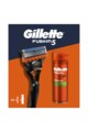 Gillette Set cadou  Fusion5: Aparat de ras + Gel de ras Fusion Ultra Sensitive, 200 ml Barbati