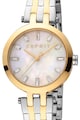 Esprit Двуцветен часовник от неръждаема стомана и гривна Жени