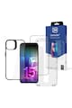 3MK Set 4in1-Husa Armor Case+, Folie Tempered Glass 9H, Folie camera Lens Protection, Rama profesionala aplicat folie- pentru iPhone 15 Plus Femei