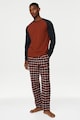 Marks & Spencer Raglánujjú kockás pizsama férfi