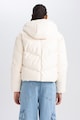 DeFacto Műbőr télikabát kapucnival női